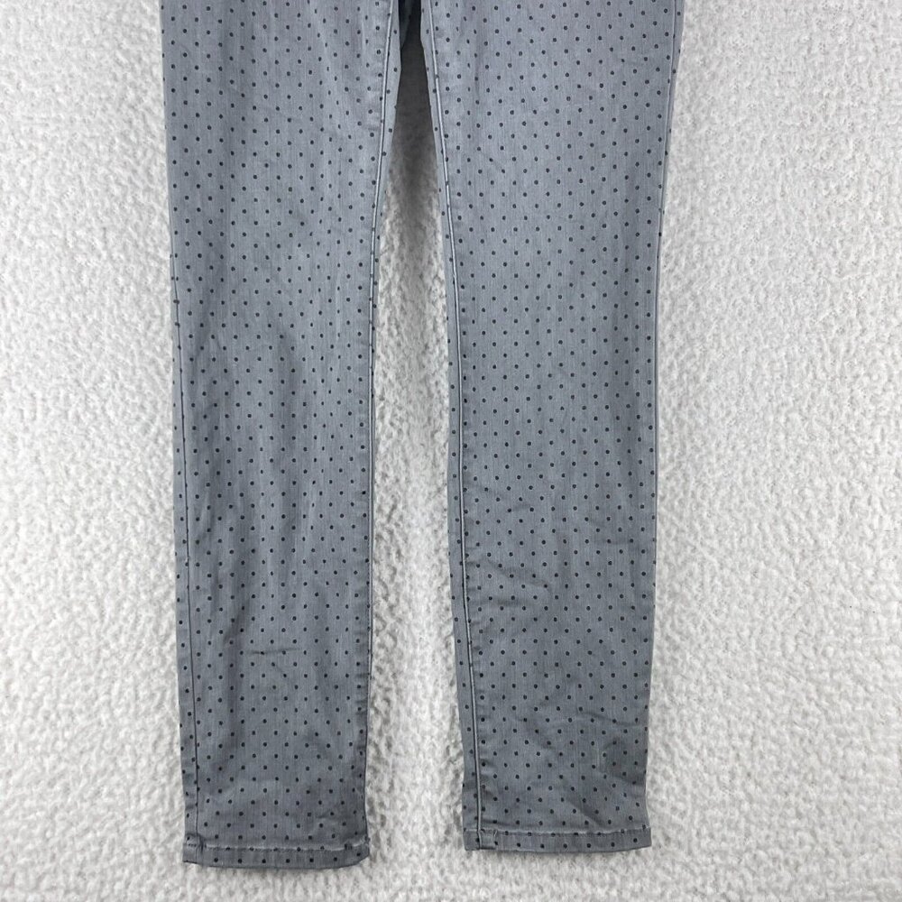 Chico's Gray Polka Dot Denim Skinny Jeans Womens Mid-Rise Casual Size XS - Picture 3 of 15